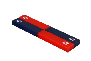 Bar magnets, moulded in plastic