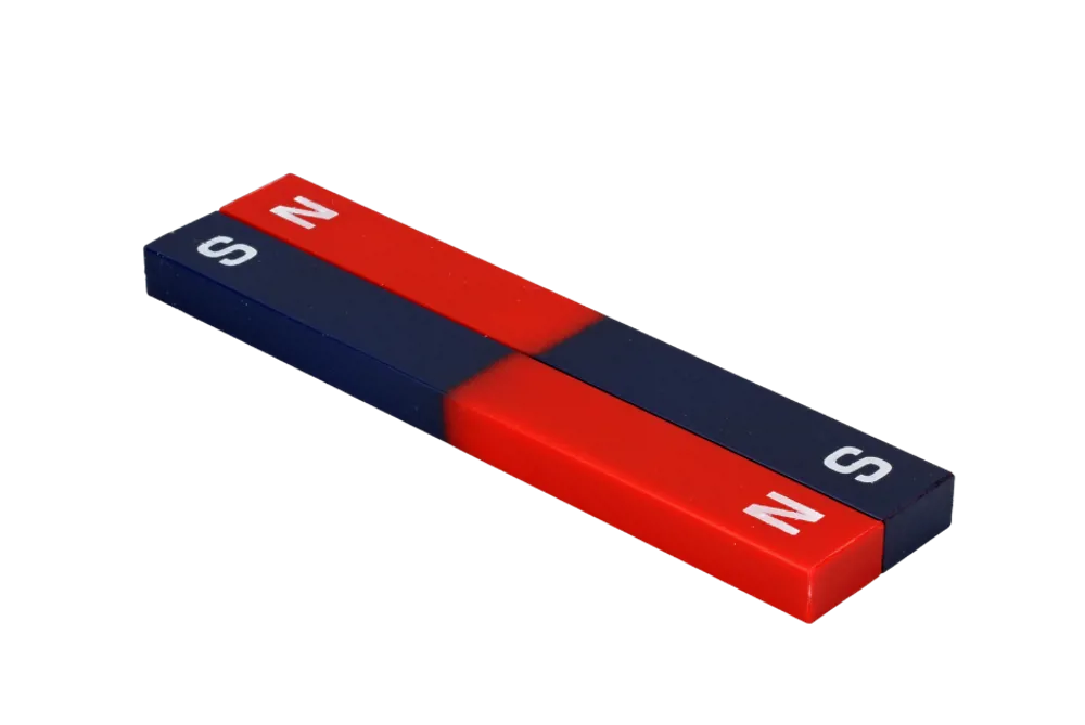 Bar magnets, moulded in plastic
