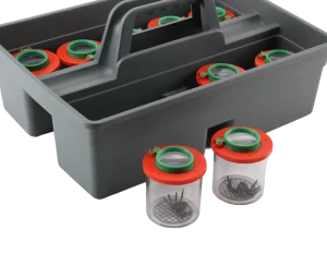 Magnifying jar set, transport case with 9 magnifying jars