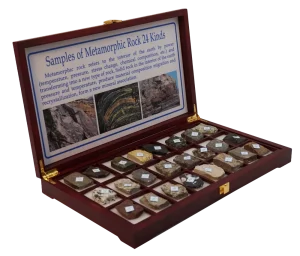 Rock collection, metamorphic, 24 pieces, approx. 5 x 4 cm