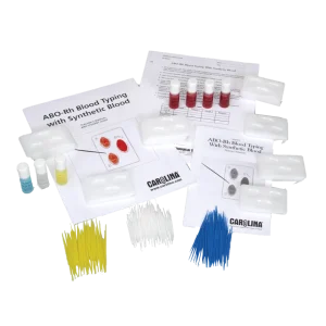 Blood typing kit AB0-Rh, simulated blood