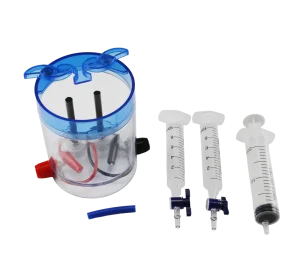 Electrolysis tank with syringes